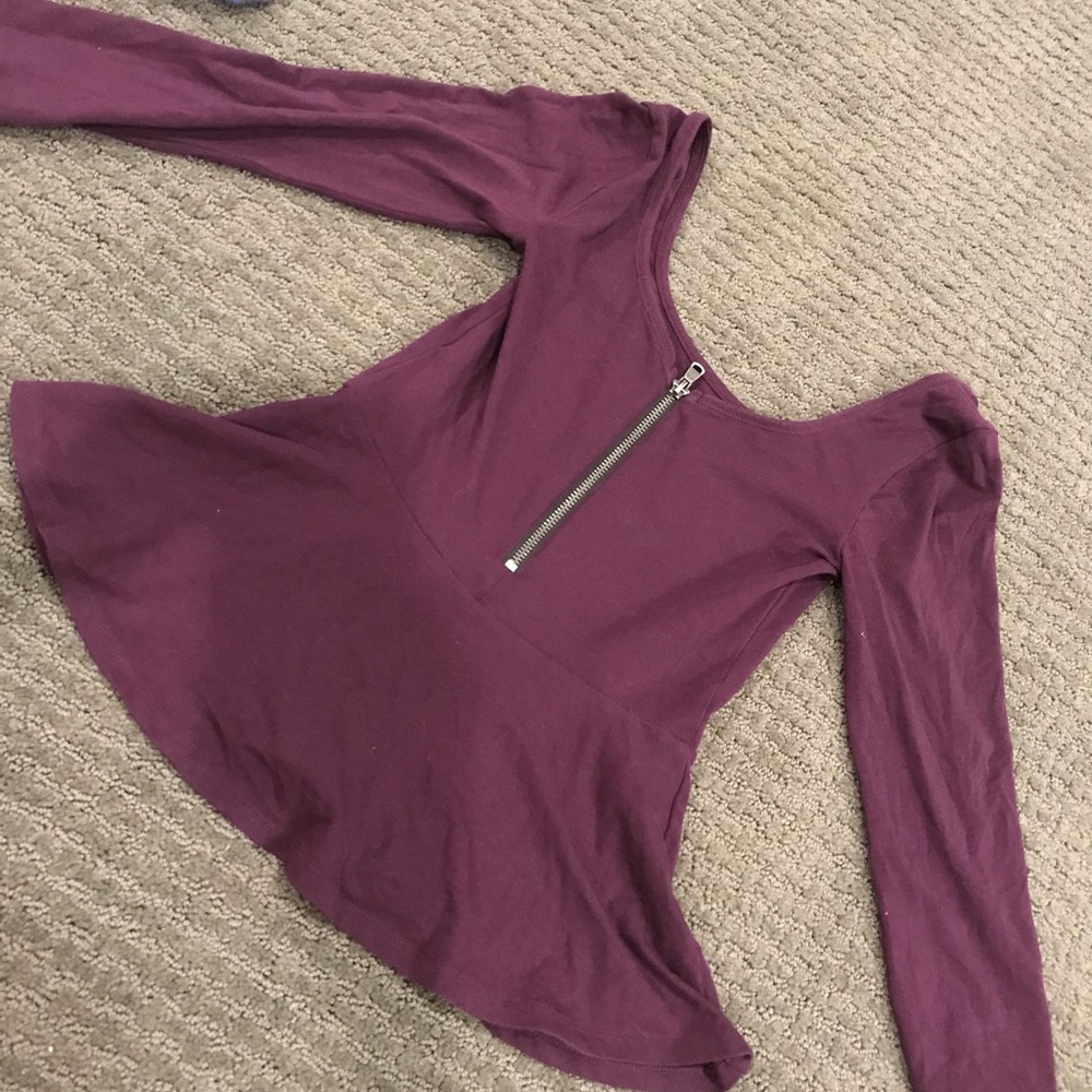Plum peplum shirt from express